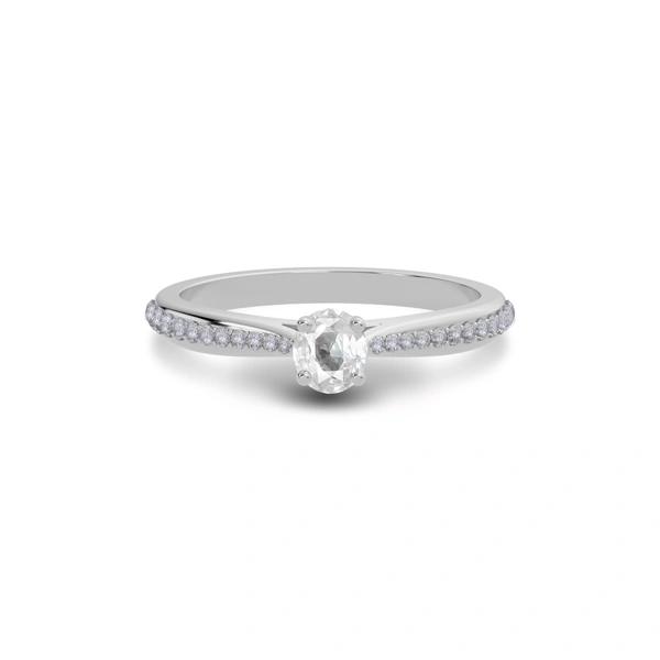 White Sapphire Sterling Silver Ring