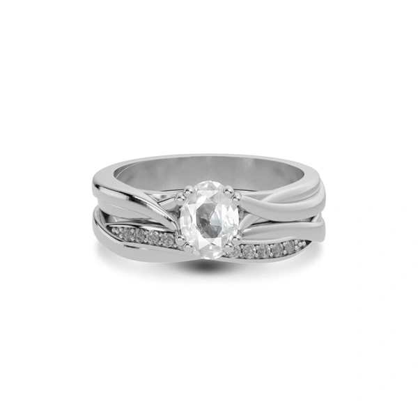 White Sapphire Sterling Silver Ring