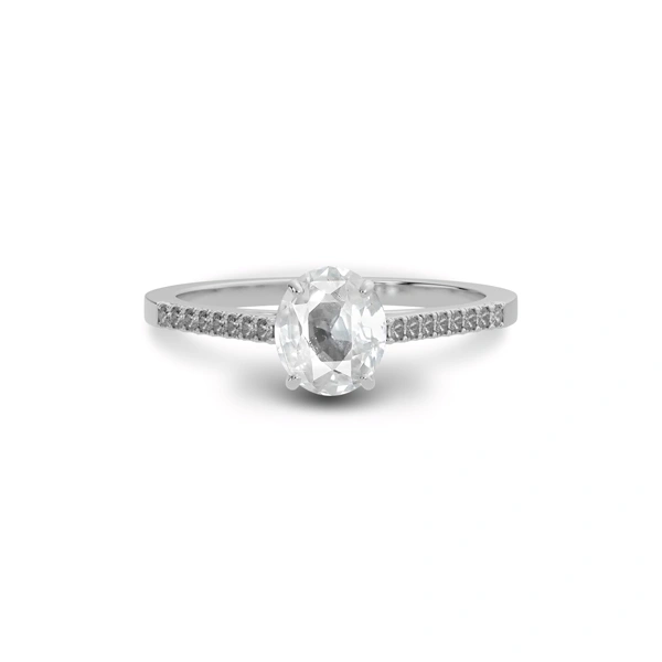 White Sapphire Sterling Silver Ring