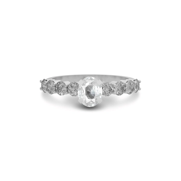 White Sapphire Sterling Silver Ring