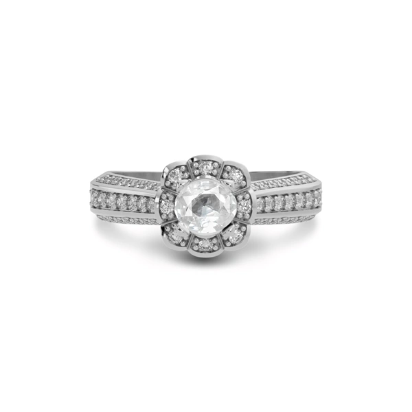 White Sapphire Sterling Silver Ring