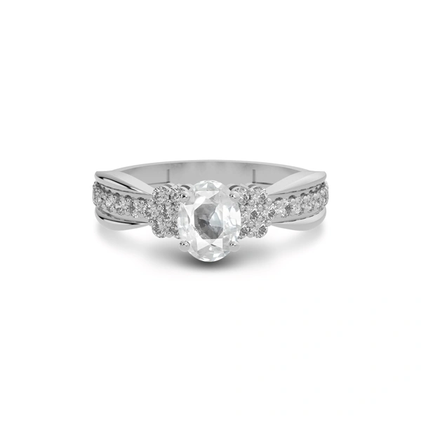 White Sapphire Sterling Silver Ring
