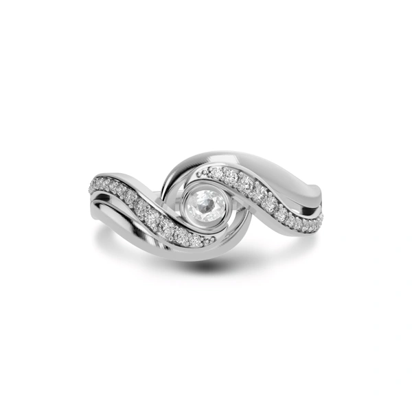 White Sapphire Sterling Silver Ring