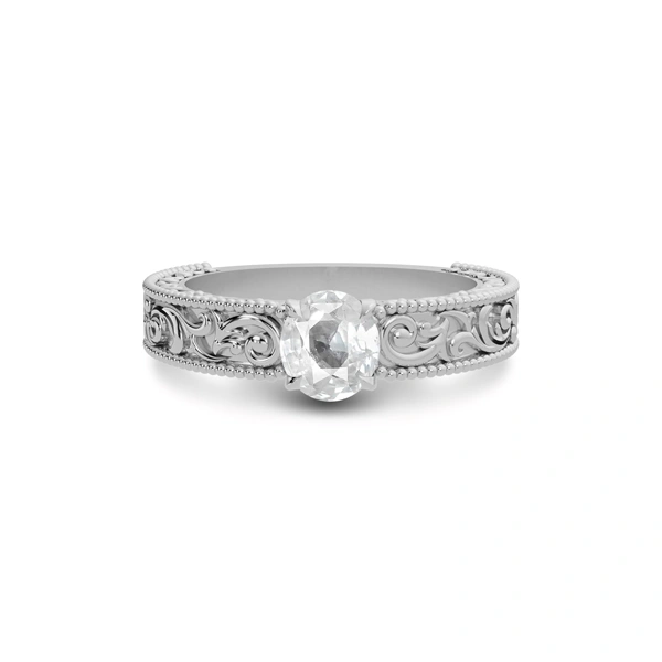 White Sapphire Sterling Silver Ring