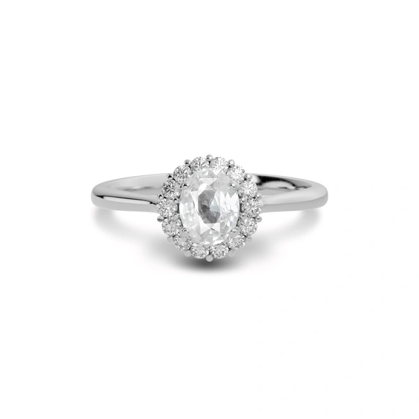 White Sapphire Sterling Silver Ring