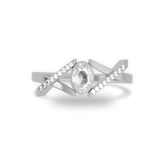 White Sapphire Sterling Silver Ring