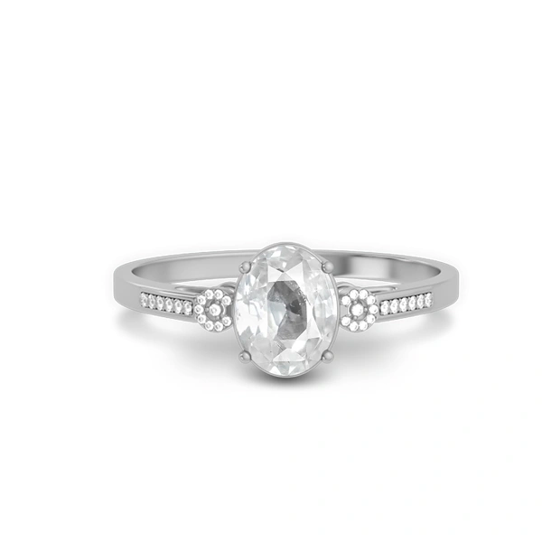 White Sapphire Sterling Silver Ring