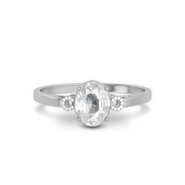 White Sapphire Sterling Silver Ring