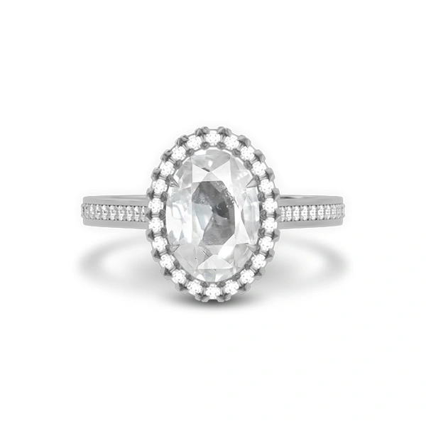 White Sapphire Sterling Silver Ring