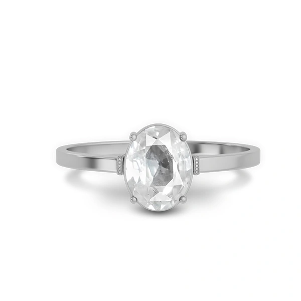 White Sapphire Sterling Silver Ring