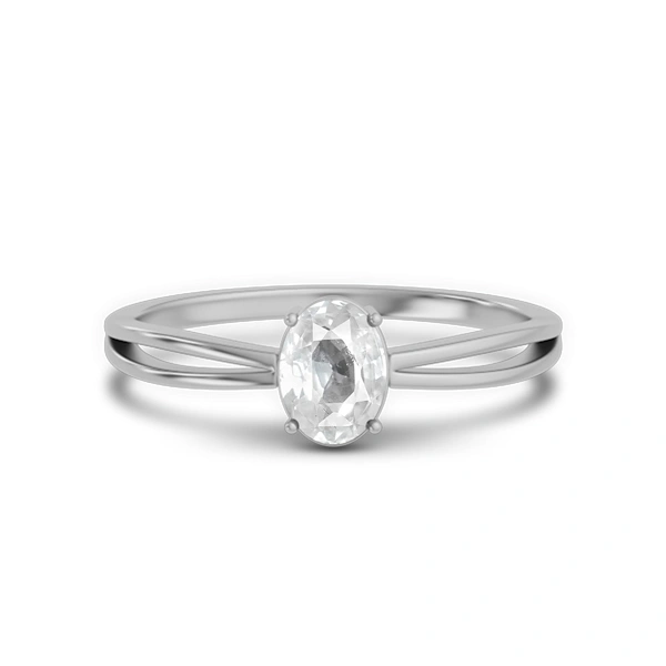 White Sapphire Sterling Silver Ring