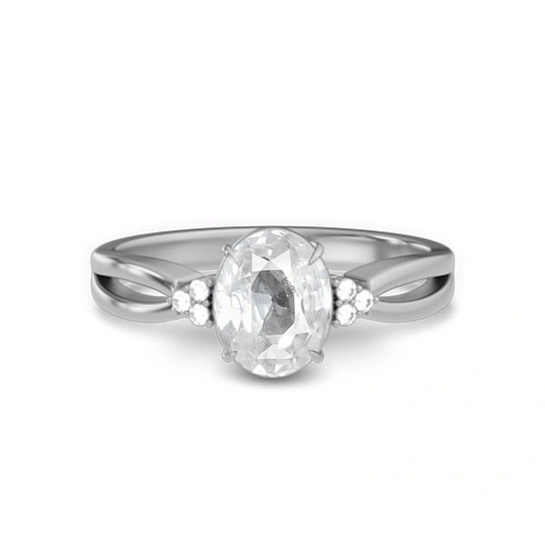 White Sapphire Sterling Silver Ring