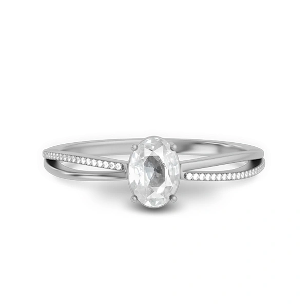 White Sapphire Sterling Silver Ring