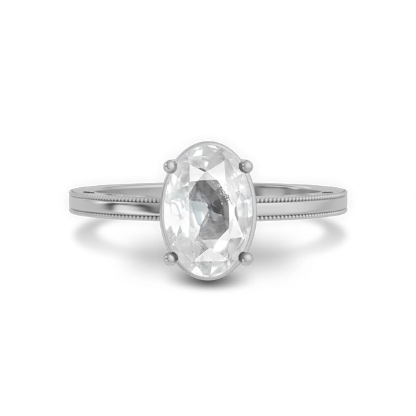 White Sapphire Sterling Silver Ring