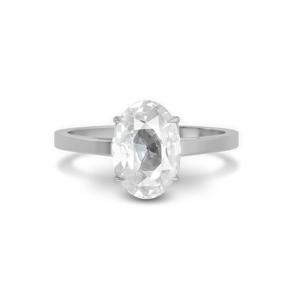 White Sapphire Sterling Silver Ring