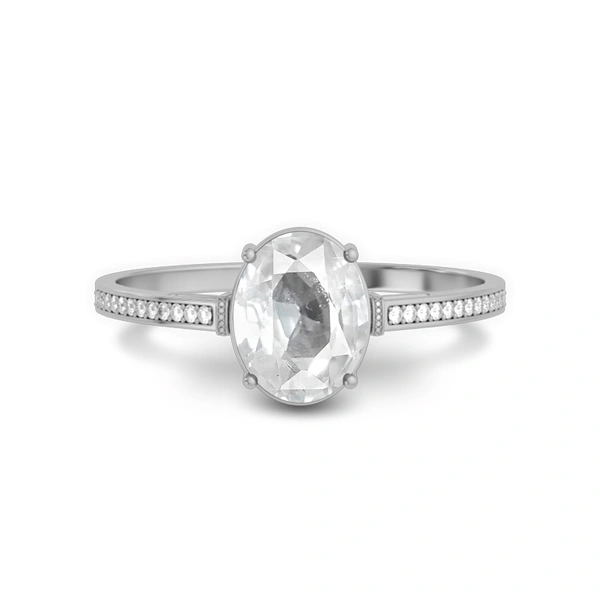 White Sapphire Sterling Silver Ring