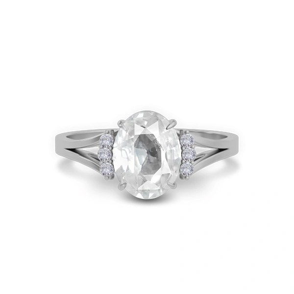 White Sapphire Sterling Silver Ring