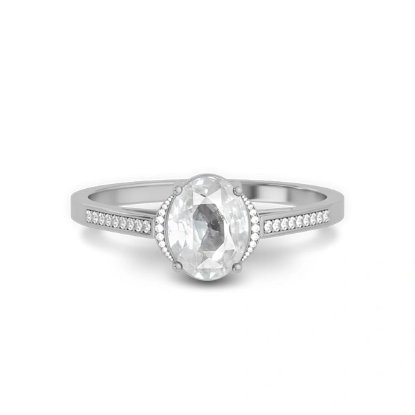 White Sapphire Sterling Silver Ring