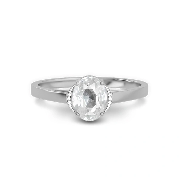 White Sapphire Sterling Silver Ring