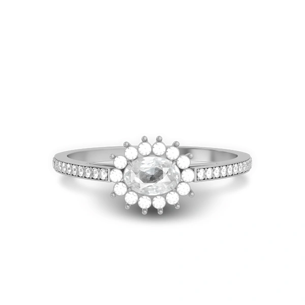 White Sapphire Sterling Silver Ring