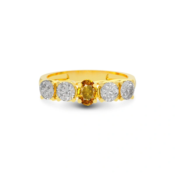 Yellow Sapphire Gold Ring R10