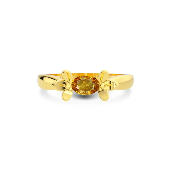 Yellow Sapphire Gold Ring R12