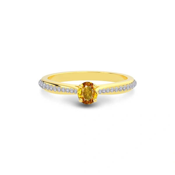 Yellow Sapphire Gold Ring R25