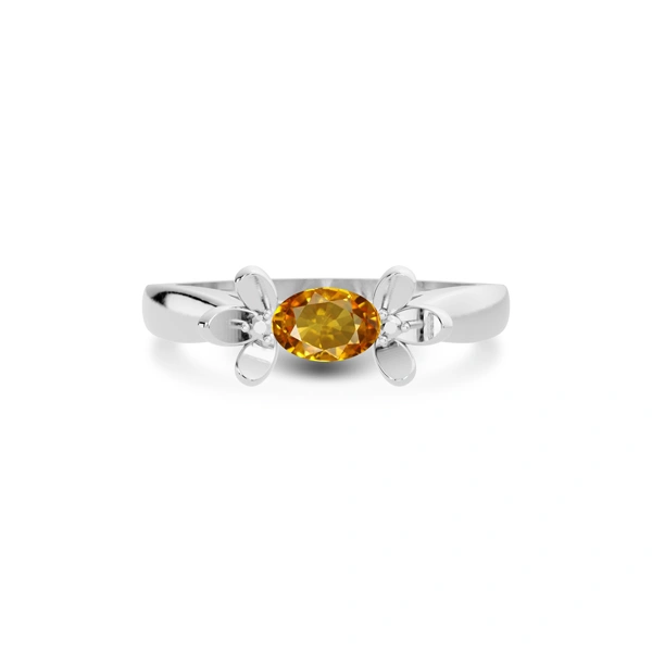 Yellow Sapphire Platinum Ring R12