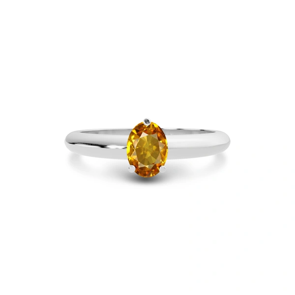 Yellow Sapphire Platinum Ring R13