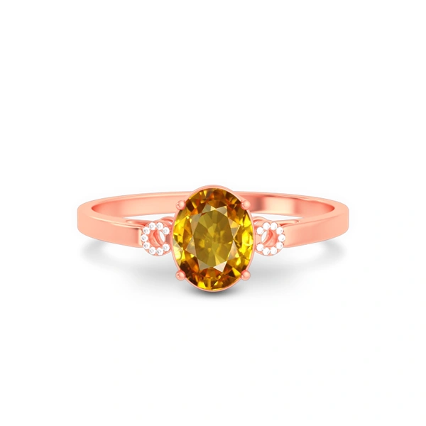 Yellow Sapphire Rose Gold Ring R38