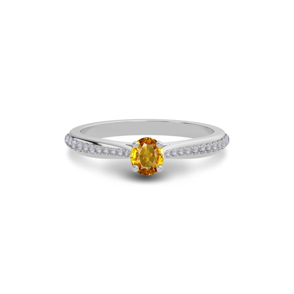 Yellow Sapphire Sterling Silver Ring R25