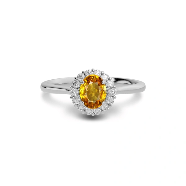 Yellow Sapphire Sterling Silver Ring R35