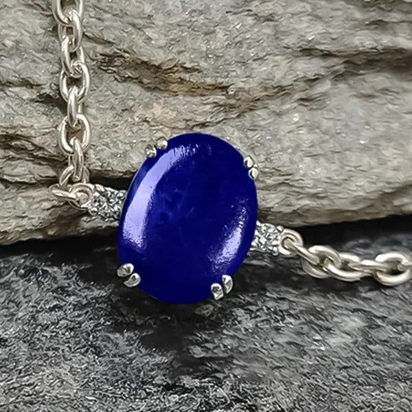 Lapis Lazuli Silver Rakhi - RK-1LZ