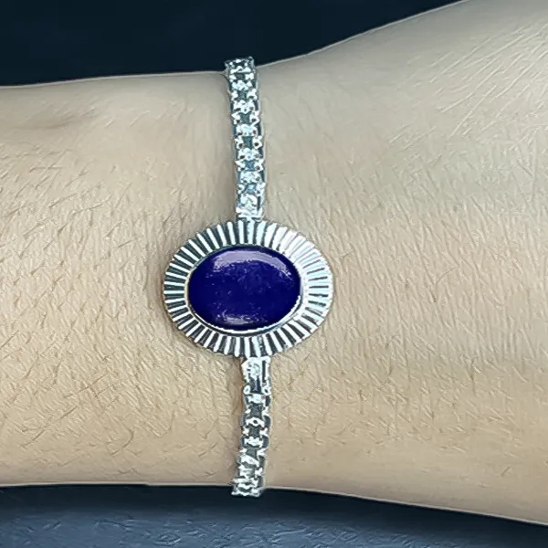 Lapis Lazuli Silver Rakhi - RK-3LZ