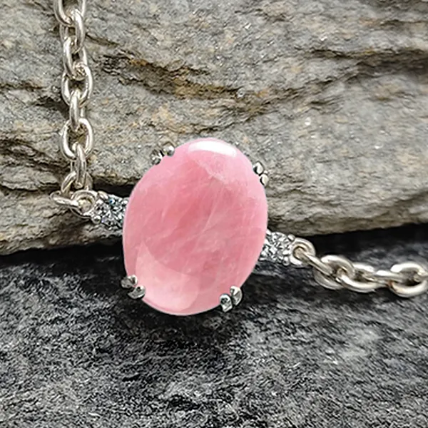 Rose Quartz Silver Rakhi - RK-1RQ