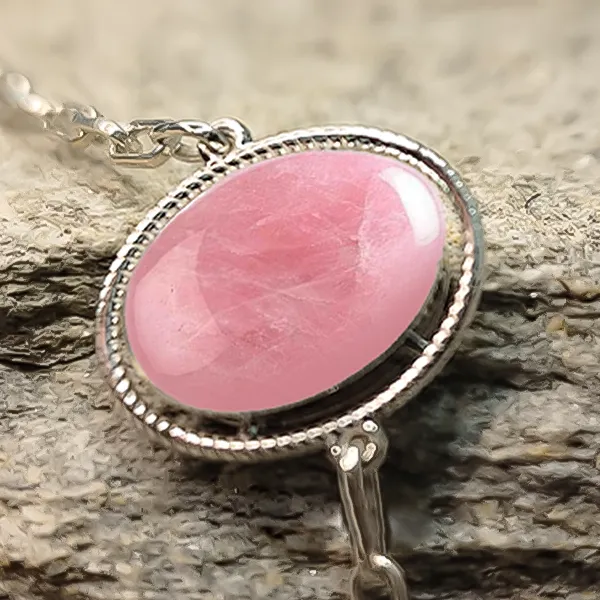 Rose Quartz Silver Rakhi - RK-2RQ