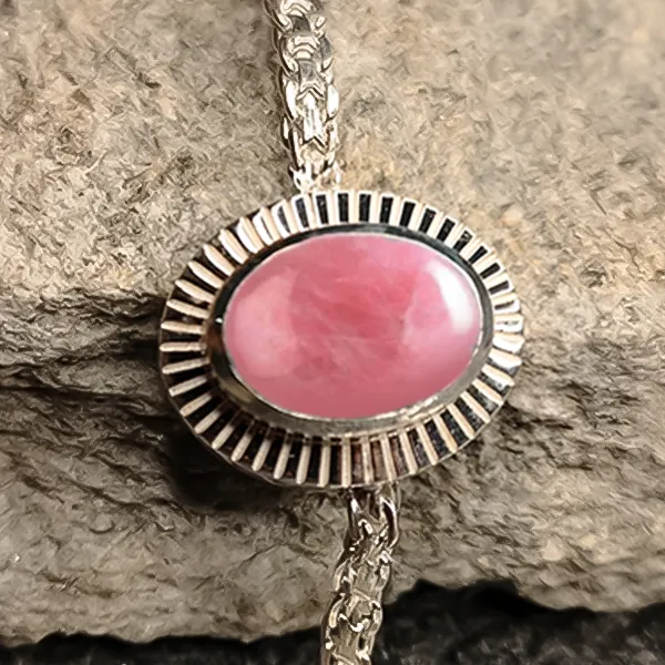 Rose Quartz Silver Rakhi - RK-3RQ